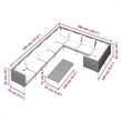 Afuera Living 10 Piece Poly Rattan Garden Lounge Set in Gray