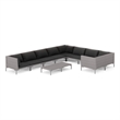 Afuera Living 10 Piece Poly Rattan Garden Lounge Set in Gray