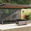 Afuera Living Contemporary Poly Rattan Large Garden Lounge Set in Gray