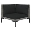 Afuera Living Contemporary 6 Piece Poly Rattan Garden Lounge Set in Gray