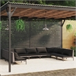 Afuera Living 9 Piece Poly Rattan Garden Lounge Set in Black/Gray