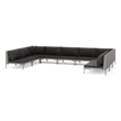 Afuera Living 9 Piece Poly Rattan Garden Lounge Set in Black/Gray