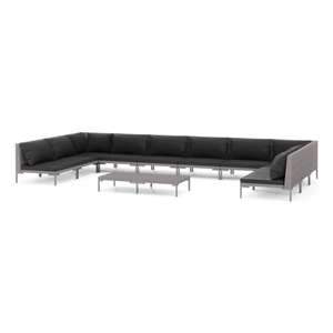 Afuera Living Contemporary 11 Piece Steel Garden Lounge Set in Gray