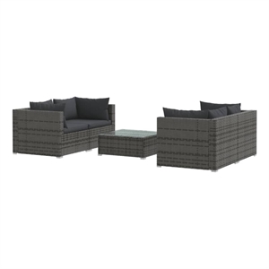 Afuera Living Contemporary 5 Piece Garden Lounge Set in Gray/Anthracite