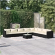 Afuera Living 9 Piece Poly Rattan Garden Lounge Set in Black