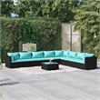 Afuera Living Contemporary Synthetic Poly Rattan  Garden Lounge Set in Black