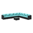 Afuera Living Contemporary Synthetic Poly Rattan  Garden Lounge Set in Black