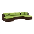 Afuera Living 6 Piece Poly Rattan Garden Lounge Set in Brown