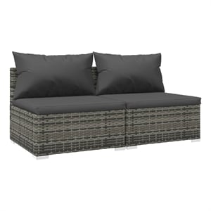 Afuera Living Contemporary 2 Piece Garden Lounge Set in Gray/Anthracite
