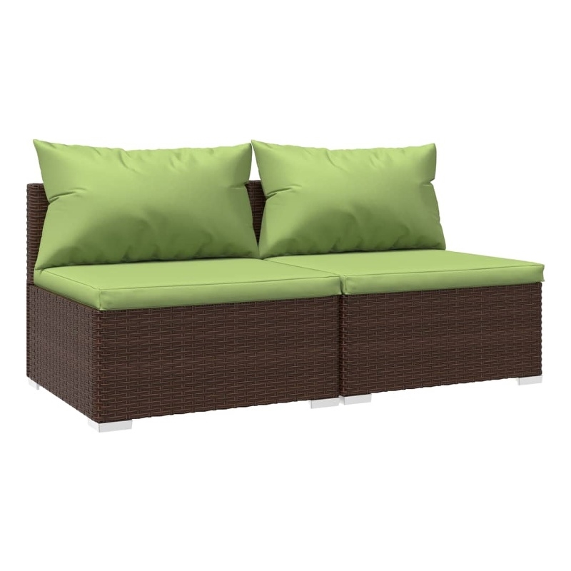Afuera Living Poly Rattan Small Garden Lounge Set in Green/Brown