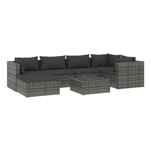 Afuera Living Contemporary 7 Piece Garden Lounge Set in Gray