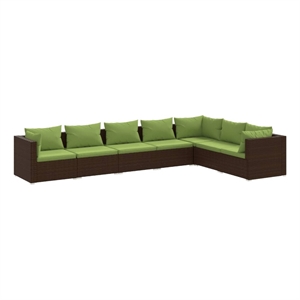 Afuera Living Contemporary 7 Piece Steel Garden Lounge Set in Brown