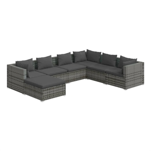 Afuera Living 7 Piece Steel Garden Lounge Set in Gray/Anthracite