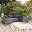 Afuera Living 6 Piece Poly Rattan Garden Lounge Set in Gray/Anthracite