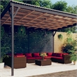 Afuera Living 11 Piece Poly Rattan Garden Lounge Set in Red/Brown
