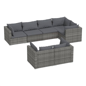 Afuera Living Contemporary 7 Piece Garden Lounge Set in Gray