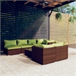 Afuera Living 8 Piece Poly Rattan Garden Lounge Set in Brown