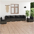 Afuera Living Contemporary 6 Piece Poly Rattan Garden Lounge Set in Gray