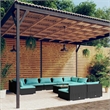 Afuera Living 10 Piece Poly Rattan Garden Lounge Set in Black