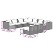 Afuera Living Contemporary 9 Piece Poly Rattan Garden Lounge Set in Gray