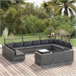 Afuera Living 14 Piece Poly Rattan Garden Lounge Set in Gray