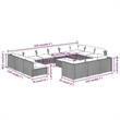 Afuera Living 14 Piece Poly Rattan Garden Lounge Set in Gray