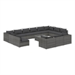 Afuera Living 14 Piece Poly Rattan Garden Lounge Set in Gray