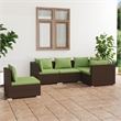 Afuera Living 5 Piece Poly Rattan Garden Lounge Set in Green/Brown