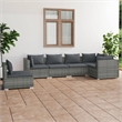 Afuera Living 6 Piece Poly Rattan Small Garden Lounge Set in Gray