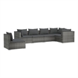Afuera Living 6 Piece Poly Rattan Small Garden Lounge Set in Gray