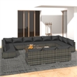 Afuera Living 13 Piece Poly Rattan Garden Lounge Set in Gray