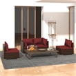 Afuera Living 4 Piece Poly Rattan Garden Lounge Set in Red/Brown
