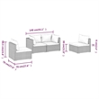Afuera Living 4 Piece Poly Rattan Garden Lounge Set in Red/Brown