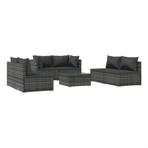 Afuera Living 7 Piece Steel Medium Garden Lounge Set in Gray/Anthracite