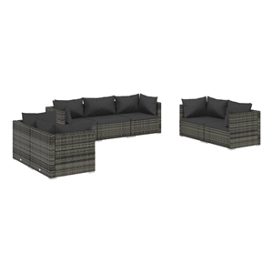 Afuera Living Contemporary 7 Piece Steel Garden Lounge Set in Gray