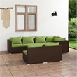 Afuera Living 7 Piece Poly Rattan Garden Lounge Set in Green/Brown
