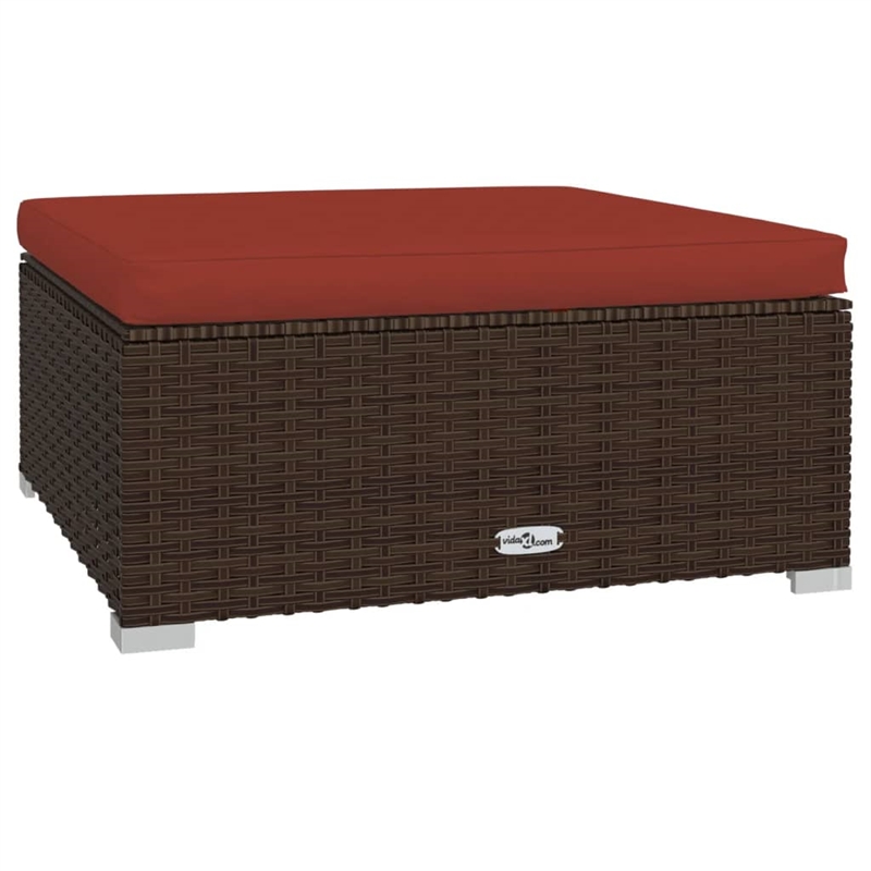 Afuera Living Poly Rattan Large Garden Lounge Set in Red/Brown