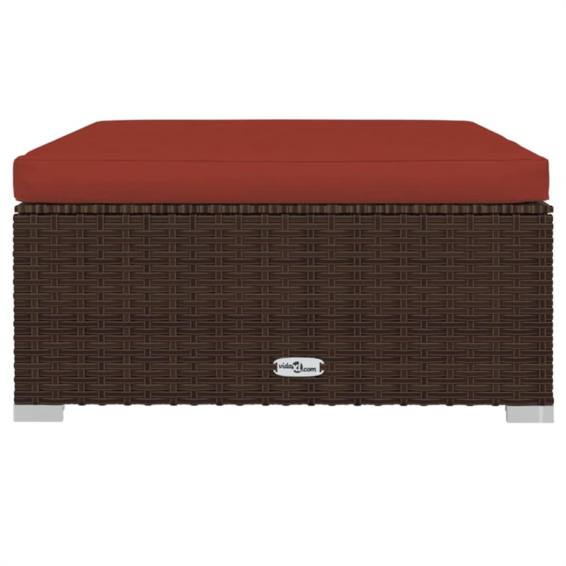 Afuera Living Poly Rattan Large Garden Lounge Set in Red/Brown