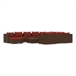 Afuera Living Poly Rattan Large Garden Lounge Set in Red/Brown