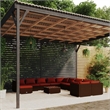 Afuera Living 12 Piece Poly Rattan Garden Lounge Set in Brown