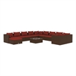 Afuera Living 12 Piece Poly Rattan Garden Lounge Set in Brown