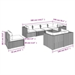 Afuera Living 8 Piece Poly Rattan Garden Lounge Set in Black/Blue