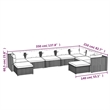 Afuera Living 9 Piece Poly Rattan Garden Lounge Set in Black/Blue