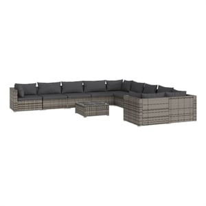 Afuera Living Contemporary 11 Piece Steel Garden Lounge Set in Gray
