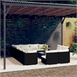 Afuera Living 13 Piece Poly Rattan Garden Lounge Set in Black