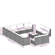 Afuera Living 13 Piece Poly Rattan Garden Lounge Set in Red/Brown