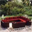 Afuera Living 11 Piece Poly Rattan Garden Lounge Set in Brown