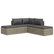 Afuera Living Contemporary 5 Piece Poly Rattan Garden Lounge Set in Gray