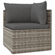 Afuera Living Contemporary 5 Piece Poly Rattan Garden Lounge Set in Gray