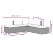 Afuera Living Contemporary 5 Piece Poly Rattan Garden Lounge Set in Gray